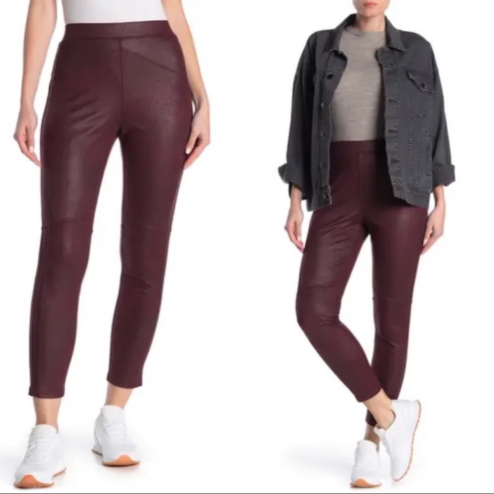 Free People Wine Faux Suede leggings L color wine